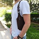 Gogh Herren Retro Strap Versteckte Achsel Umhängetasche Verstellbare PU Leder Doppel Schultertasche Achseltasche Holster Tasche Diebstahlsichere Brieftasche Im Freien Handy Holster Tasche,Schwarz