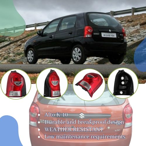 Image of ALL PARTS SOURCE Allpartssource Rear Tail Lights /Tail Lamp /Back Side Light /Turn Signal Indicator Red Clear Assembly Easy to Fit Suitable for Maruti Alto K-10 - (Left Side)