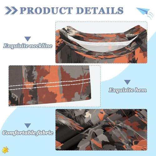 Boys Short Sleeve T-Shirts Raccoon Maple Leaf Rashguard Kids Swim Shirts Sun UPF 50+3