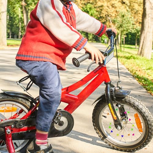 140Pieces Star Bike Wheel Spokes Bead Plastic Clip Bead Plastic Heart Bike Spokes Colorful Bicycle Spokes Decorations Bike Spoke Covers for Girls, Bicycle Spokes Accessories Wheel Decorations