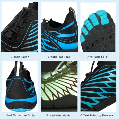 Image of Hike Barefoot Shoes for Women Men with Wide Toe Box, Healthy & Non-Slip Breathable Barefoot Water Shoes Beach Pool Aqua Swim Surf Hiking Walking Shoes
