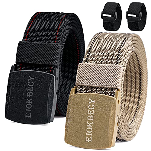 EIOKBECY Gürtel Nylon, 2 Stück Männer Militär Taktischer Gürtel, Kunststoff Canvas Belt schnell durch die Flughafen sicherheit, für militärische Übungen und Draussen Sportarten Cover