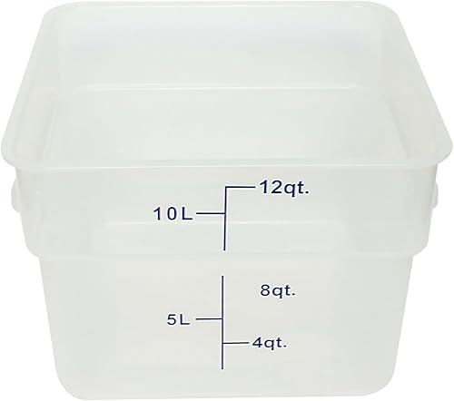 TrueCraftware Contenedor cuadrado de polipropileno translúcido de 12 cuartos de galón de almacenamiento de alimentos, contenedor de almacenamiento TrueCraftware Contenedor cuadrado de polipropileno translúcido de 12 cuartos de galón de almacenamiento de alimentos, contenedor de almacenamiento