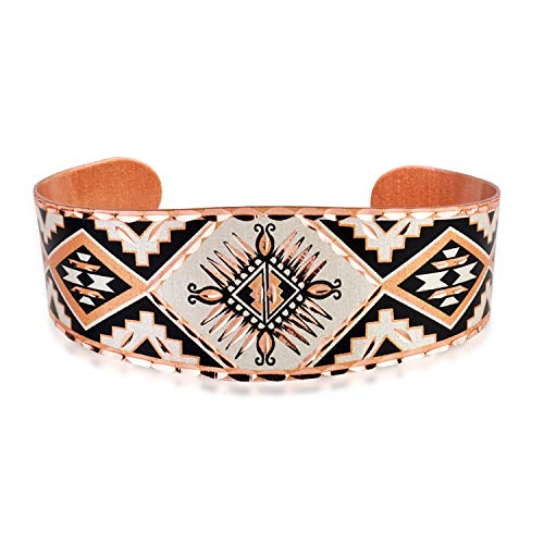 Handmade Copper Cuff Bracelets, Native American Medicine Wheel Bracelet for Unisex -Adjustable