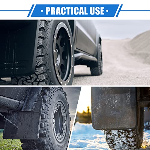 Image of Mud Flaps Kit Compatible for Toyota Tundra 2022-2023, Quality Plastic Black Front and Rear Splash Guards