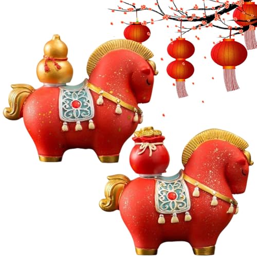 Figuras de caballo para decoración del hogar, decoración de arte chino de resina 2026, figura artística del año del caballo, para el hogar, sala de estar, lugar de trabajo, estantería, armario, mantel