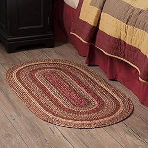 Vhcbrands69418cidermilljutecollection27x48inchcountrybraidedovalentrywayarearugwithnonslippadburgundyandtan Urban Country Home Decor Vhc brands 69418 cider mill jute collection 27 x 48 inch country braided oval entryway area rug with non slip pad burgundy and tan urban country home decor