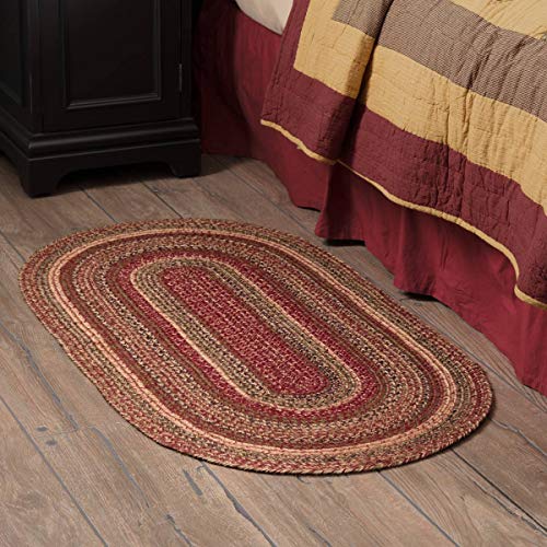 Vhcbrands69418cidermilljutecollection27x48inchcountrybraidedovalentrywayarearugwithnonslippadburgundyandtan Urban Country Home Decor Vhc brands 69418 cider mill jute collection 27 x 48 inch country braided oval entryway area rug with non slip pad burgundy and tan urban country home decor