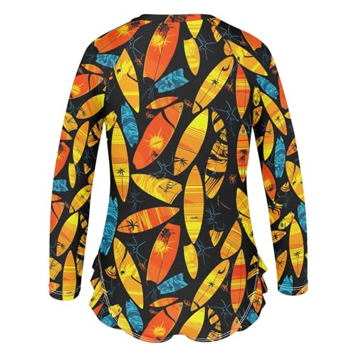 ALAZA Toddler Swimsuit Girl Bathing Suit Swimwear Rash Guard Surfboard Long Sleeve 3T3