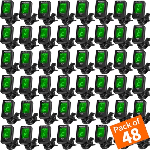 Image of Guitar Tuner Clip On Ukulele Tuner for All Instruments Guitar Bass Ukulele Violin banjo (Tuners 48 Pack)