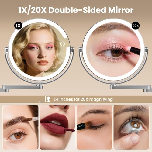 Espejo de maquillaje FRANO de pared con luces y brazo extensible miniatura 4