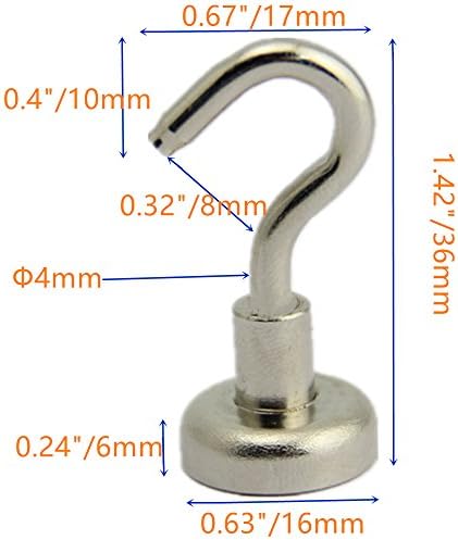 SFTlite Magnetic Hook/ [5 Pack] Powerful Neodymium Magnet Hook - Holds Up To 10 Pound - Neodymium Clamping Super Strong Magnets