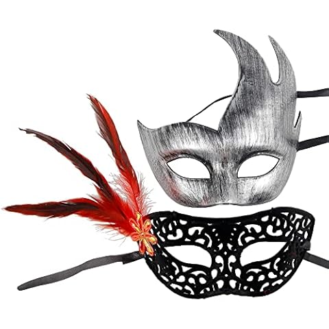 Silver and Black Masquerade Masks for Women Mascarade Mardi Gras Masks Masquerade Mask for Men Cover