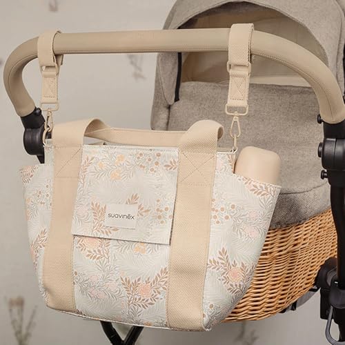 Miniatura 2 de Suavinex, Bolso Maternidad, Bolso Organizador Para El Carrito Del Bebé Tipo Panera, Con Asas Ajustables Al Carrito, Cierre De Cremallera, Compacto Y De Gran Capacidad, Con Bolsillos Interiores, Beige