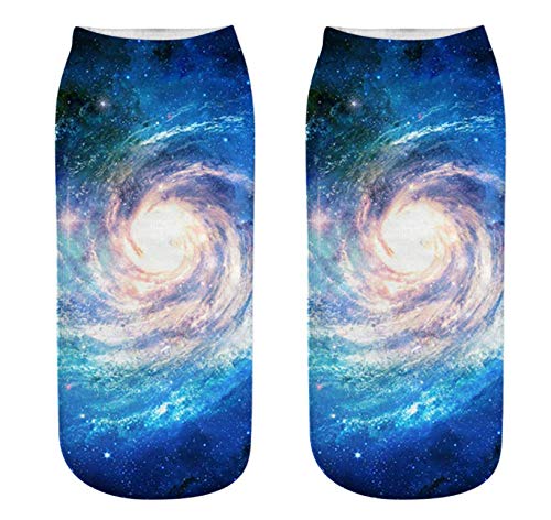 Inf-way 3D Print Casual Socks, Unisex Ankle Socks for Gifts (Star Sky 8 Pairs)3