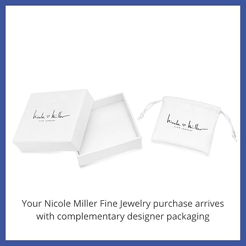 Miniatura 6 de Nicole Miller Joyas finas aretes colgantes redondos de doble punta con piedras preciosas solitarias de oro amarillo o blanco de 10 quilates para