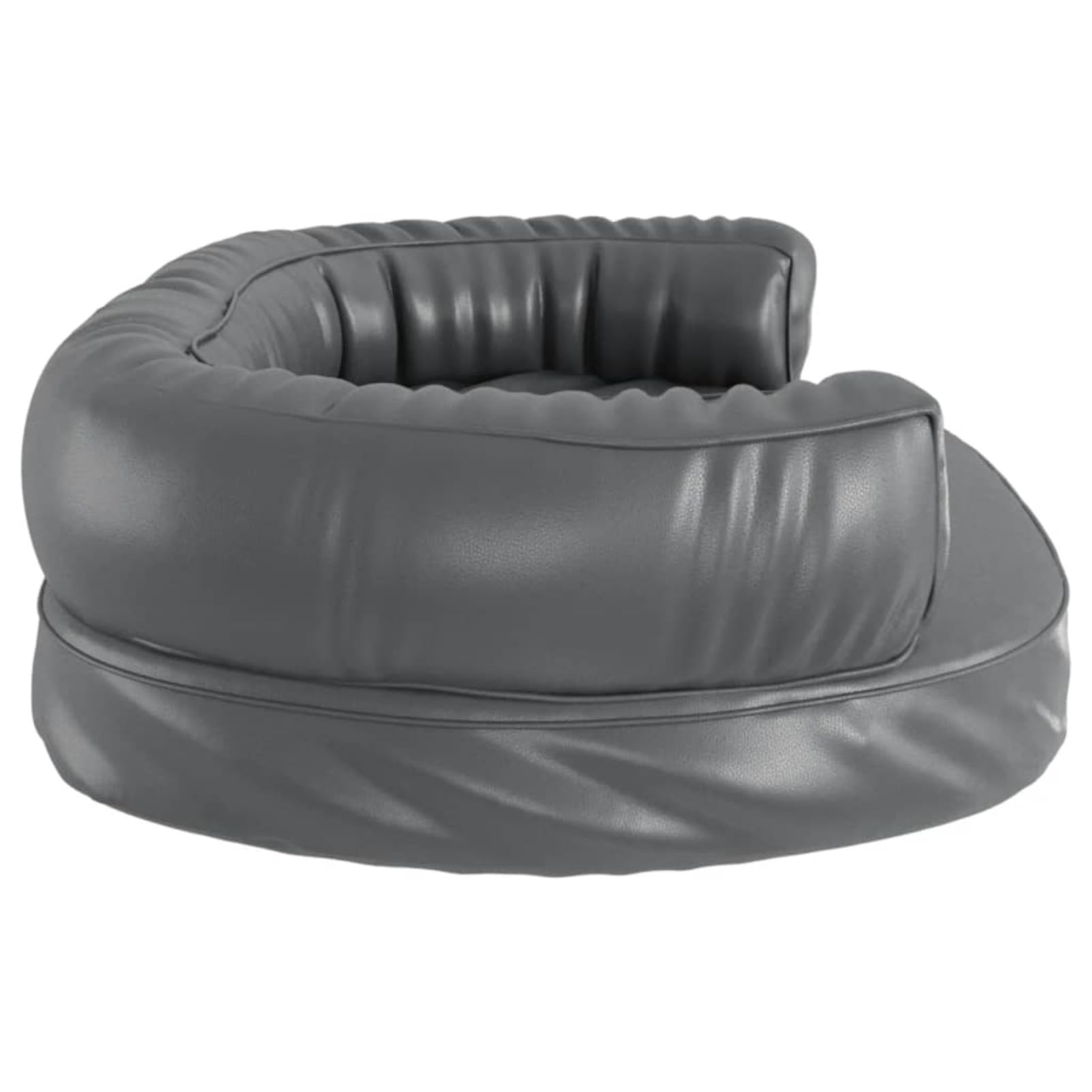 LAPOOH Ergonomisches Schaumstoff-Hundebett, grau, 75 x 53 cm, Kunstleder, Hundebett, ergonomische Hundebett-Matratze, Hundekäfig-Bett - 171317