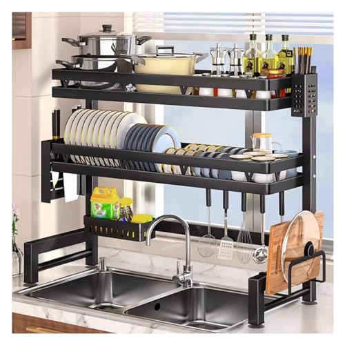 OverSink - Scolapiatti grande da appoggio Orga salvaspazio da cucina, scolapiatti per lavelli (dimensioni: 64 x 28 x 81 cm)