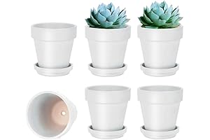 Vensovo Indoor Planter Ceramic Plant Pots with Drainage Holes and Saucers
