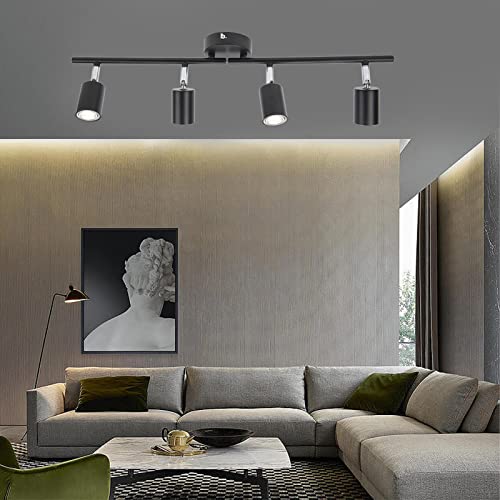 image for Pyhodi LED 4 Light Track Lighting Kit, 60W 4 Way Ceiling Spot Lighting