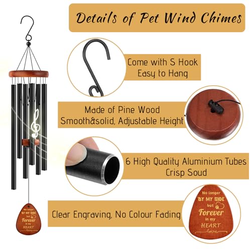 Image of Pet Memorial Wind Chimes 26 inch - Dog Memorial Gifts for Loss of Dog, Dogs Remembrance Bereavement Gift, Pet Loss Sympathy Gifts (Design 4)