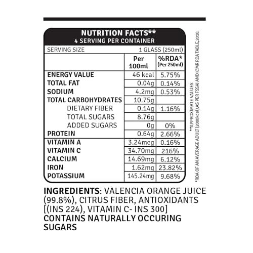 Image of Raw Pressery Valencia Orange Juice, 1000 ml (Pack of 2)