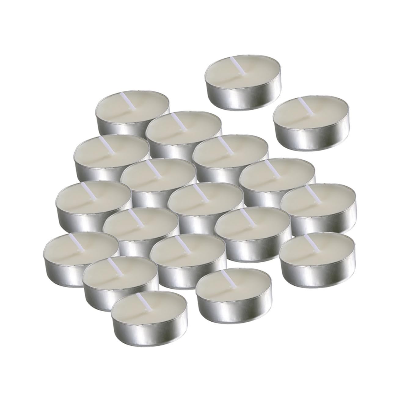 Candele Tealight Rotonde 100 Pezzi in Paraffina, Bianco