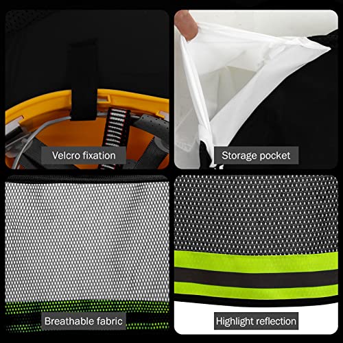 Image of Hard Hat Sun Shade, High Visibility Sun Visor Neck Shade with Reflective Strip, Hard Hat Accessories, Full Brim, Man& Woman (Hard Hat Not Included), Black, 3 Pack