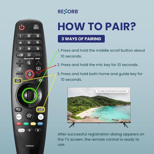 Image of LG TV Remote Compatible with Smart Android WebOS 4K LED TV, Works with MR650, MR19BA, MR20GA, MR21GA, Voice & Pointer Function, Black LED 703 VC