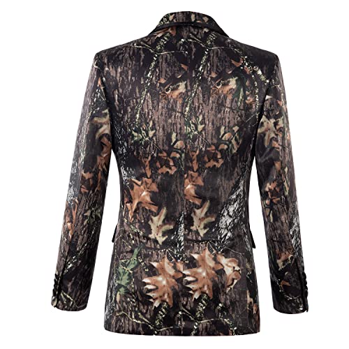 HBDesign Mens 2 Piece 2 Button Black and Green Printed Camouflage Suit(Jacket+Pants)3