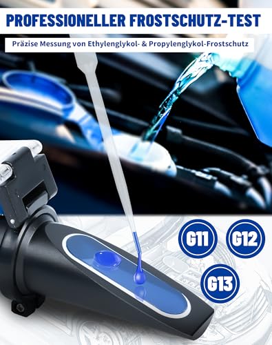 Miniatura 2 de Refractómetro Anticongelante 4 En 1 Con Atc, Tester De Líquido Refrigerante Para Etilenglicol G11 G12 , Propilenglicol G13 , Adblue Def , Ácido De Batería Y Líquido Lavaparabrisas Panel Azul 501