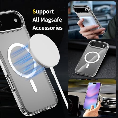 Image of Elzzi Clear Transparent Magsafe Cover for iPhone 17 Air Case (Compatible with Mag-Safe) Non Yellowing Non Slippery Shockproof Phone Case