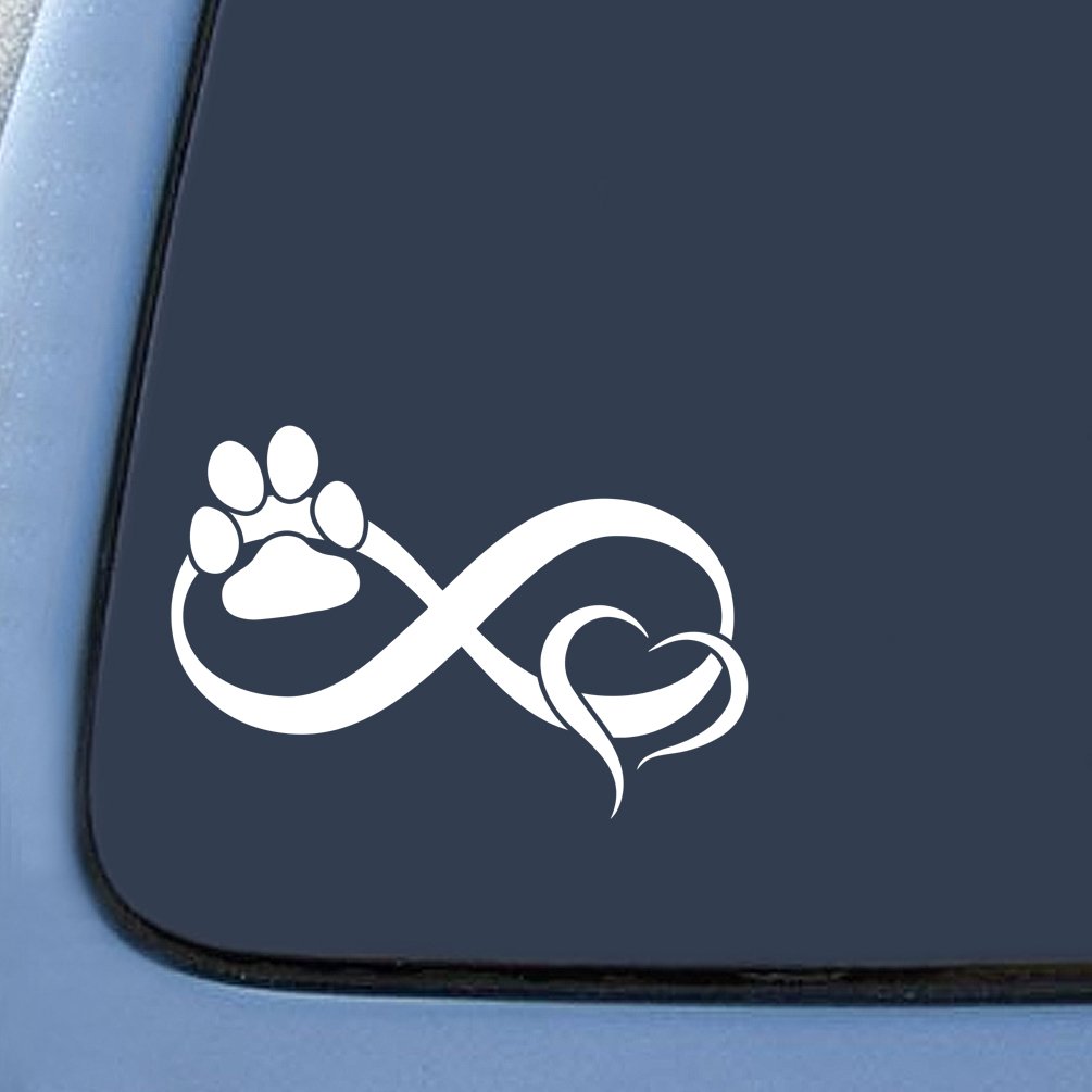 Forever Paw and Heart Sticker Decal Notebook Car Laptop 5.5