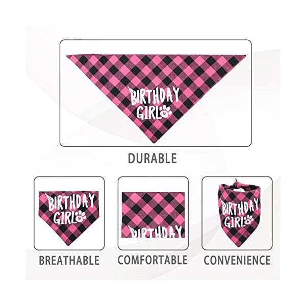 Dog birthday bandana - girl dog birthday hat with number - dog birthday supplies for small and medium dog pet - image 5