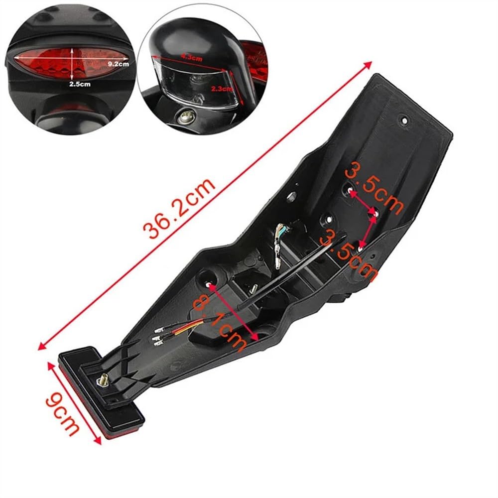 Parafango motocicletta 1 pz Nero Moto Parafango Posteriore Parafango Freno Fanale posteriore 36.2 * 9 cm Moto Parafango Fanale posteriore Accessori
