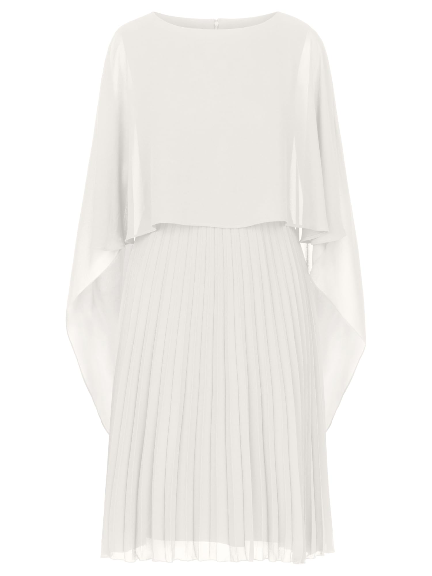 APART Fashion Damen Cocktailkleid mit Chiffon-Umhang, Plissiertes Midikleid, kurzes Hochzeitsgastkleid, ärmelloses formelles Kleid, fließendes Abendkleid, Partykleidung & Outfit für besondere Anlässe