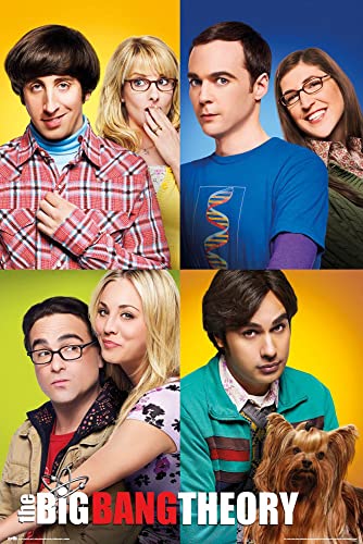 The Big Bang Theory - Mosaik - Poster Kino Movie TV-Serie - Größe 61x91,5 cm + Wechselrahmen, Shinsuke® Maxi MDF Weiss, Acryl-Scheibe