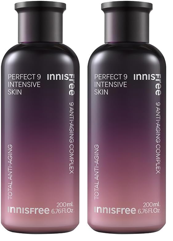 Image of Innisfree Perfect 9 Intensive Repair Skin Anti-Aging Toner 200ml with 9 Active Jeju Ingredients - Korean Skincare for Firming, Hydrating, and Revitalizing Skin, Reduces Fine Lines & Wrinkles
