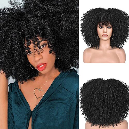 Perruque Afro Bouclée et Résistante à la Chaleur - Fibre Synthétique Ombré Brun - 3