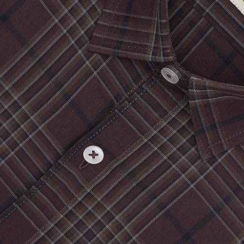 Image of GHPC 100% Cotton Checkered Half Sleeves Regular Fit Formal Shirt for Men