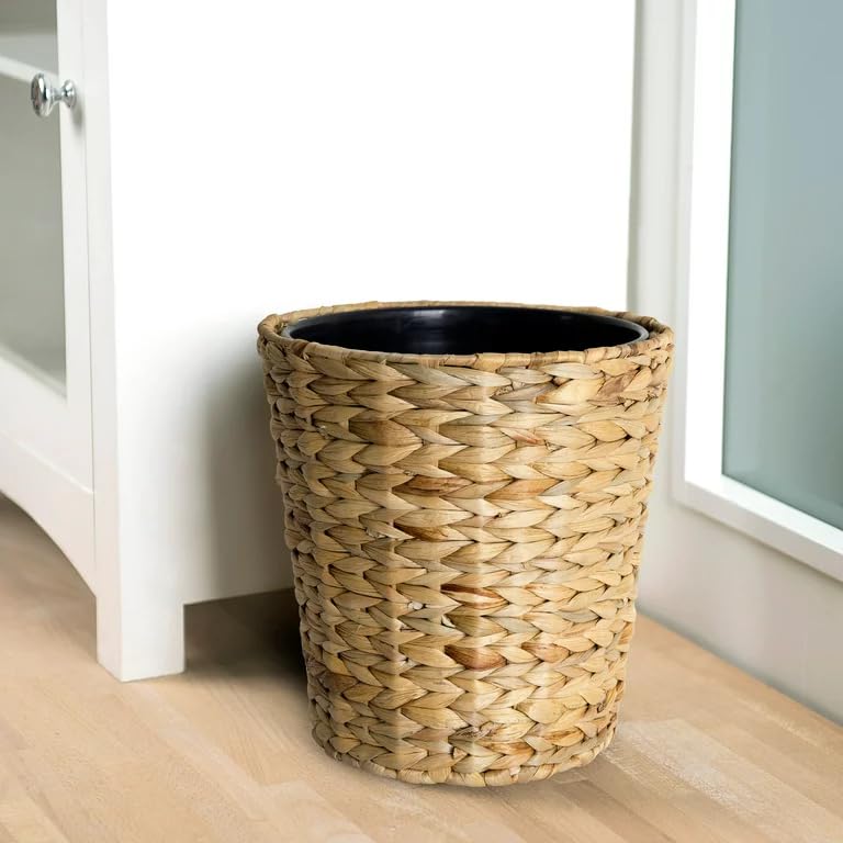 1.8 Gallon Natural with Removable Liner Trash Can, Floating Hyacinth, ZQ-103