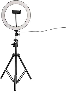 10" LED Ring Light with Tripod Stand USB Port LED Lamp with Dimmable 3 Light Modes, Selfie Ring Light for for Live Stream, Makeup, Youtube Video Photography