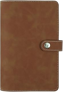 Reise Notizbuch Ordner Nachfüllbarer Tagebuch Einbandschutz Mit Trenntaschen A6 Ordner Aus PU Leder Mit Weichem Einband 6 Ringe Loser Blattplaner Ordner Für Füller Papierkasse (Kamel)