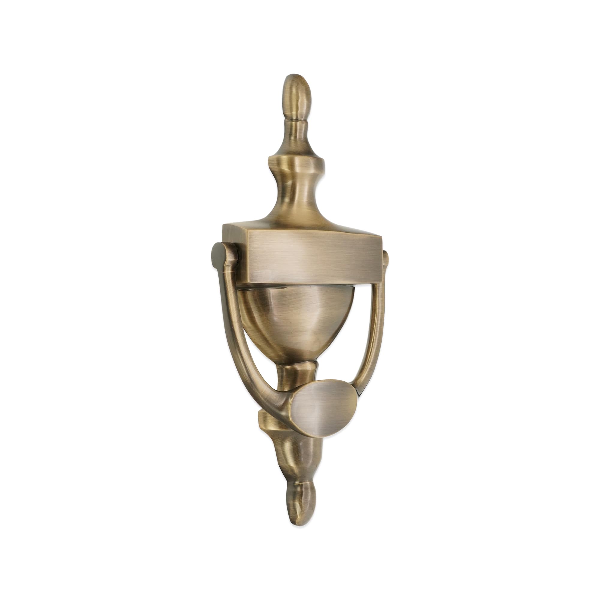 Infinity Decor Victorian Style 8” Solid Brass Urn Door Knocker in Antique Brass Finish – Premium Quality Hand Door Knocker for Entrance Front Door Furniture