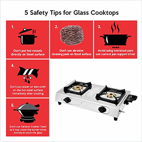 Image of UCOOK JUNTO Basic 2B Series 2 Burners Gas Stove Stainless Steel Cooktop