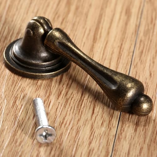 Tirador de bronce para sustituir pomos desgastados en armarios de cocina 5