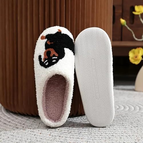Image of LNERIP Slippers Winter Womens Mens Fluffy Plush Slippers Animals Cute Cartoon House Slippers Cuddly Warm Shoes Indoor Outdoor Girls Women