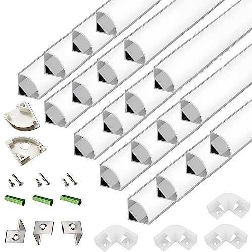 THMOOTHER 20-Pack 3.3FT 1Meter V Shape LED Strip Aluminum Channel Diffuser System, Extruded Alu...