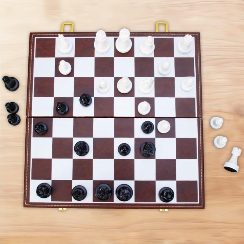 Juegos de Mesa de Lujo con magnetismo de ajedrez y Damas 2 en 1 Ajedrez