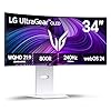 LG 34GX90SA-W Ultragear WQHD de 34 pulgadas (3440 x 1440) Monitor curvo OLED para juegos 240Hz, 1ms, compatible con NVIDIA G-Sync, AMD FreeSync Premium, VESA DisplayHDR True Black 400, webOS, USB tipo